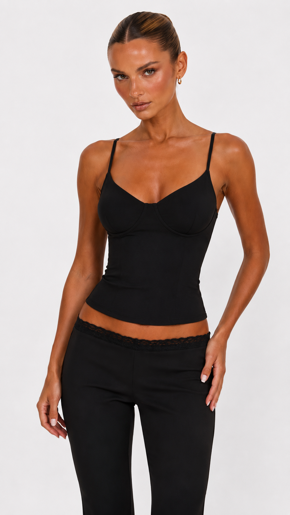 Yvette - Black Tie Back Corset