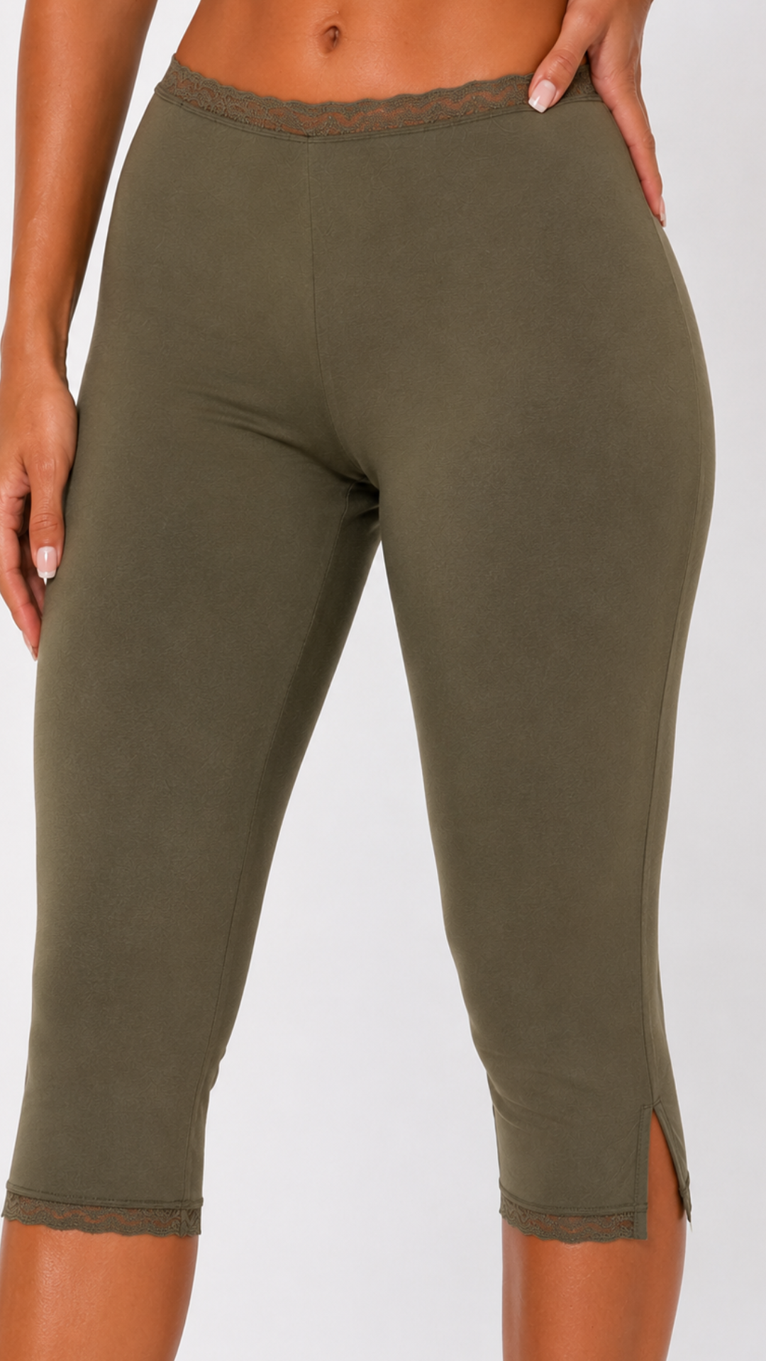 Arabella - Khaki Tie Detail Capri Co-Ord